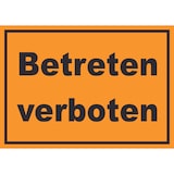 thumbnail of Betreten verboten Schild schwarz-orange A1 (594x841mm)