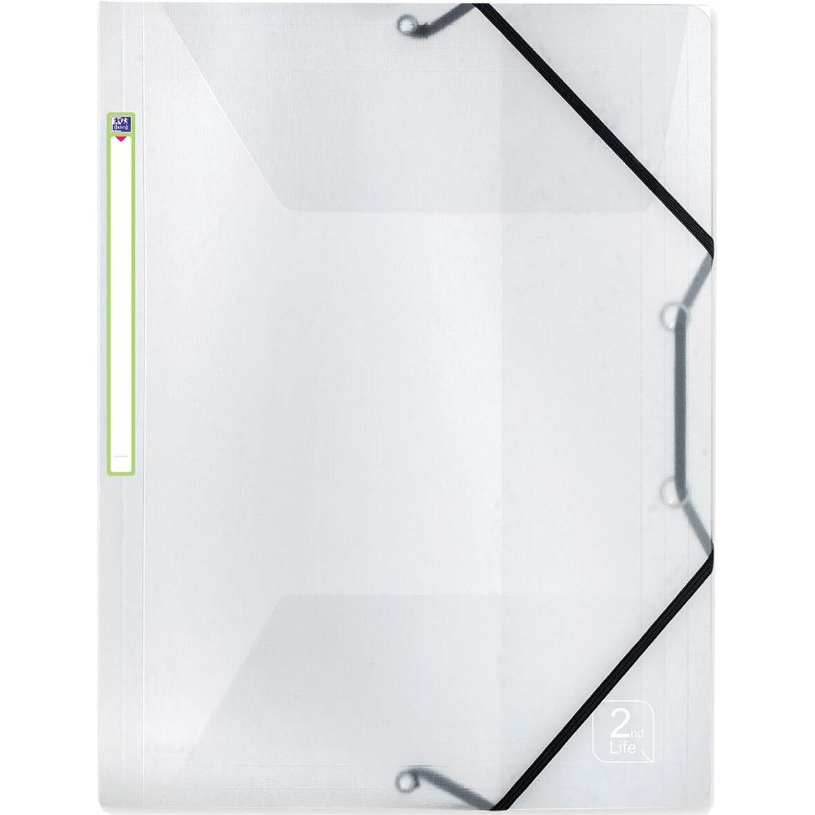 OXFORD Chemise 3 rabats et élastiques 2nd Life en polypropylène 5/10e, pour format A4. Coloris Incolore