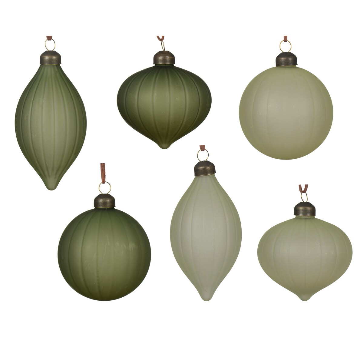 12 Weihnachtskugeln Glas 8cm Rillen matt Christbaumkugeln Weihnachtsbaumkugeln Weihnachtsdeko Baumschmuck Christbaumschmuck Dekoration Grün