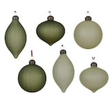 thumbnail of 12 Weihnachtskugeln Glas 8cm Rillen matt Christbaumkugeln Weihnachtsbaumkugeln Weihnachtsdeko Baumschmuck Christbaumschmuck Dekoration Grün