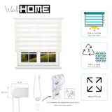 thumbnail of WellHome - Polyester Dag/Nacht Rolgordijn 180 x 175 cm (Breedte x Hoogte) Gebroken Wit