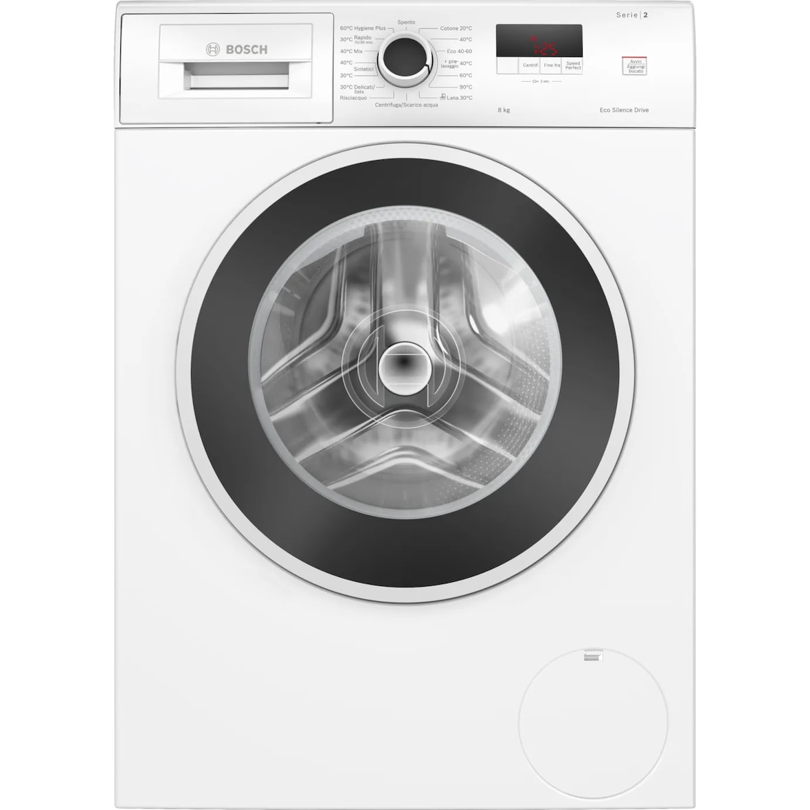 Bosch WGE03200IT Serie2 Lavatrice a carica frontale 8kg 1200rpm Hygiene Plus Lavaggio igienico anche a 40C Bianco 60cm
