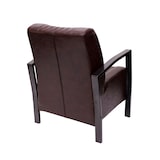 thumbnail of Fauteuil HWC-H10, loungestoel gestoffeerde fauteuil, metalen industrieel ontwerp ~ vintage bruin