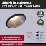 thumbnail of Paulmann LED Einbauleuchte 3-Step-Dim Cole Coin 3er-Set  IP44 rund 88mm  Coin 3x6W 3x470lm 230V dimmbar 2700K Schwarz#Silber matt 93408