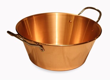 Cuivre de France Bassine à confiture lisse anses fil inox 26 cm 207152 ...