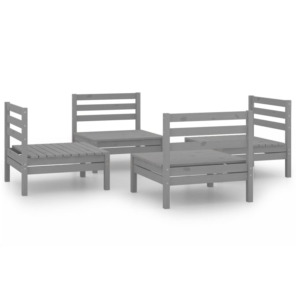 Helloshop26 - Gartenmöbel-Set Outdoor-Möbel 4-teiliges Set graues Kiefernholz massiv 02_0016256
