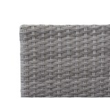 thumbnail of Poly-Rattan Sitzbank mit Tisch HWC-E24, Gartenbank Sitzgruppe Gartensofa, 132cm ~ grau, Kissen dunkelgrau