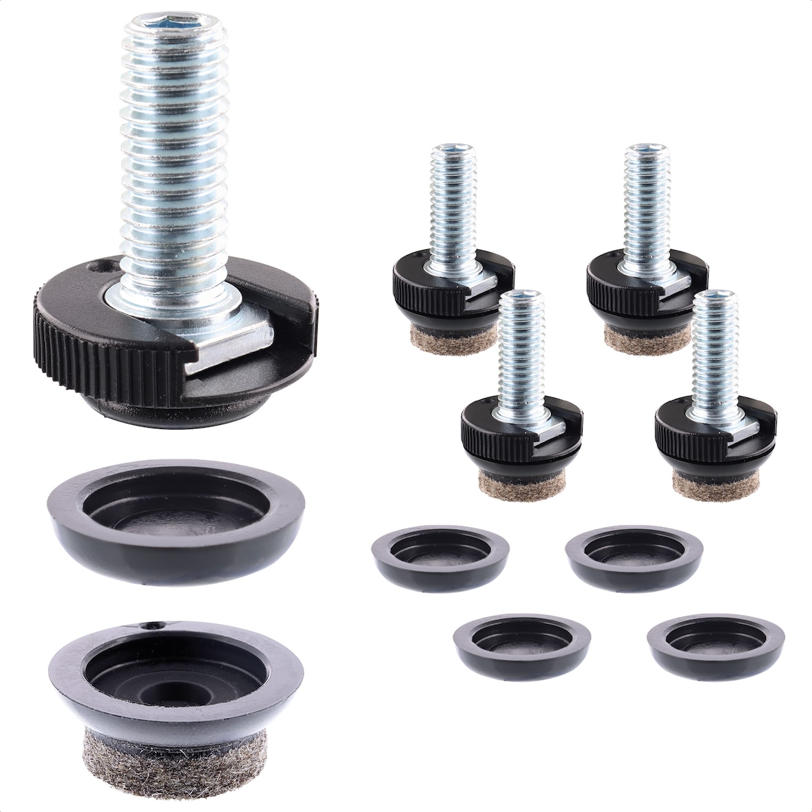 WAGNER Verstellfuß/Nivellierfuß 4tlg. Set - Ø 20 x M8 x 20 mm, QuickClick System Gleiteinsatz 20 mm Wollfilz - 15418899