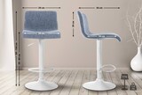 thumbnail of Barhocker Hover Stoff blau/Metall matt weiss