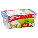 thumbnail of Emsa Frischhaltedosen Clip & Close 3er-Set, Polypropylen, 1/ 2.3/ 3.7 L, rechteckig, blau