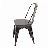 thumbnail of Set di 4 sedie da pranzo HWC-H10e, sedia da cucina, Chesterfield metallo ecopelle industriale gastro ~ nero-grigio