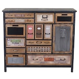 thumbnail of Apotheker-Schrank HWC-A43, Kommode, Tanne Holz massiv Vintage Shabby-Look 100x110x32cm