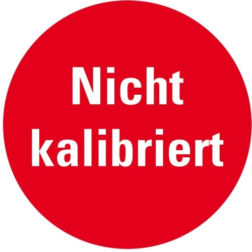 Prüfplakette Nicht kalibriert, rot, Folie, ablösbar, Ø 10mm, 128/Bogen