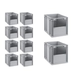 thumbnail of PROREGAL 10x Eurobox NextGen Insight | HxBxT 32x30x40cm | 30 Liter | Front offen | Eurobehälter, Transportbox, Transportbehälter