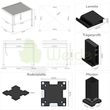 thumbnail of Weide Deluxe | Wand Pergola | Voll Aluminium | 3 x 3,6 M | Lamellendach Ivory Sand