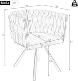 thumbnail of Esszimmerstuhl 6er Set Drehstuhl 360 Grad Schwarz+Leinen 72x59x54 cm mit ergonomischer Rückenlehne, Leinenbezug, Metallgestell