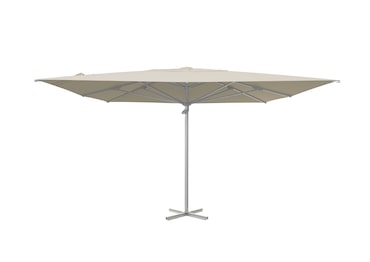 METRO PROFESSIONAL Guarda-sol quadrado, alumínio, 4 x 4 m, repelente de água, húmus/platina