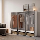 thumbnail of Offener Schrank, Kleiderbügel mit Einlegeböden, 180x35x145 cm, Schlafzimmer, Kleidung, Schuhe, Moderner Stil, Weiß - 438_7