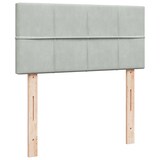thumbnail of vidaXL Boxspringbett mit Matratze Hellgrau 90x190 cm Samt