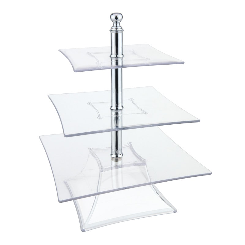 ILSA Soporte cuadrado con 3 tapas de policarbonato cm 20x20/25x25/30x30 h cm 28
