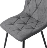 thumbnail of Merax Esszimmerstühle (4-st), 4-Sätze gepolsterter Stuhl Design Stühle, Twill Leinen Esszimmerstühle, Leinen Metallrahmen Sitze, Dunkelgrau