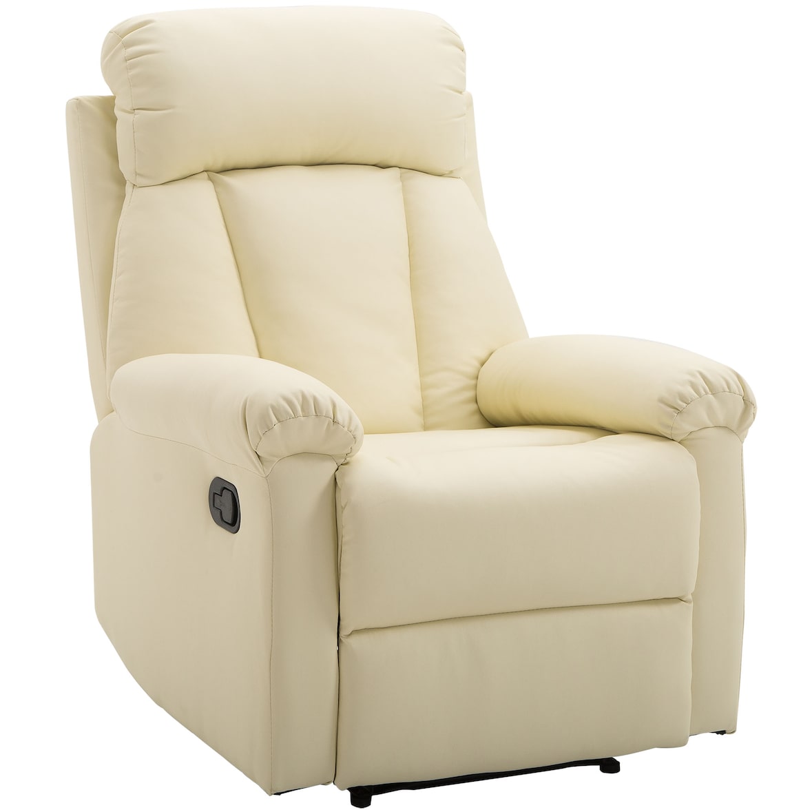 Sillón Relax Reclinable Tapizado en PU Butaca de Salón con Reposapiés Retráctil Respaldo Alto Resposabrazos y Asiento Acolchados Grueso 80x97x107 cm