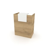 thumbnail of Oficit. Mostrador pequeño nuevo, 19mm, roble con sobremostrador blanco. Fácil montaje. Medidas: 80x50x105 (ancho x fondo x alto)