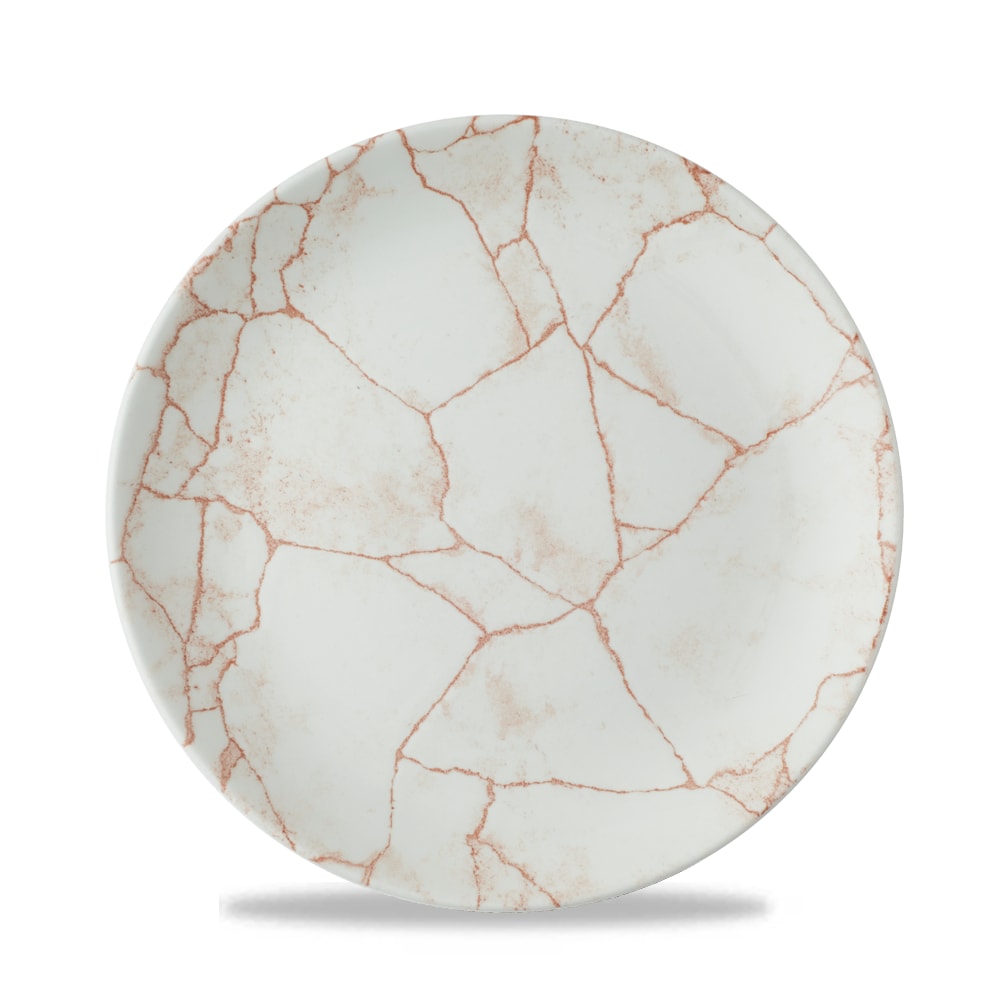 Churchill Super Vit Studio Prints Kintsugi Flache Coup Teller, 21,7 cm, 12 Stück, Koralle, Rund