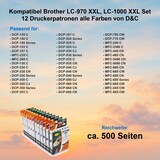 thumbnail of Kompatibel Brother LC-970 XXL, LC-1000 XXL Set 12 Druckerpatronen alle Farben von D&C