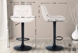 thumbnail of Décoshop26 - Set aus 2 ergonomisch geformten Drehhockern mit Ziernähten in cremefarbenem Samt und schwarzem Metallgestell 10_0006036