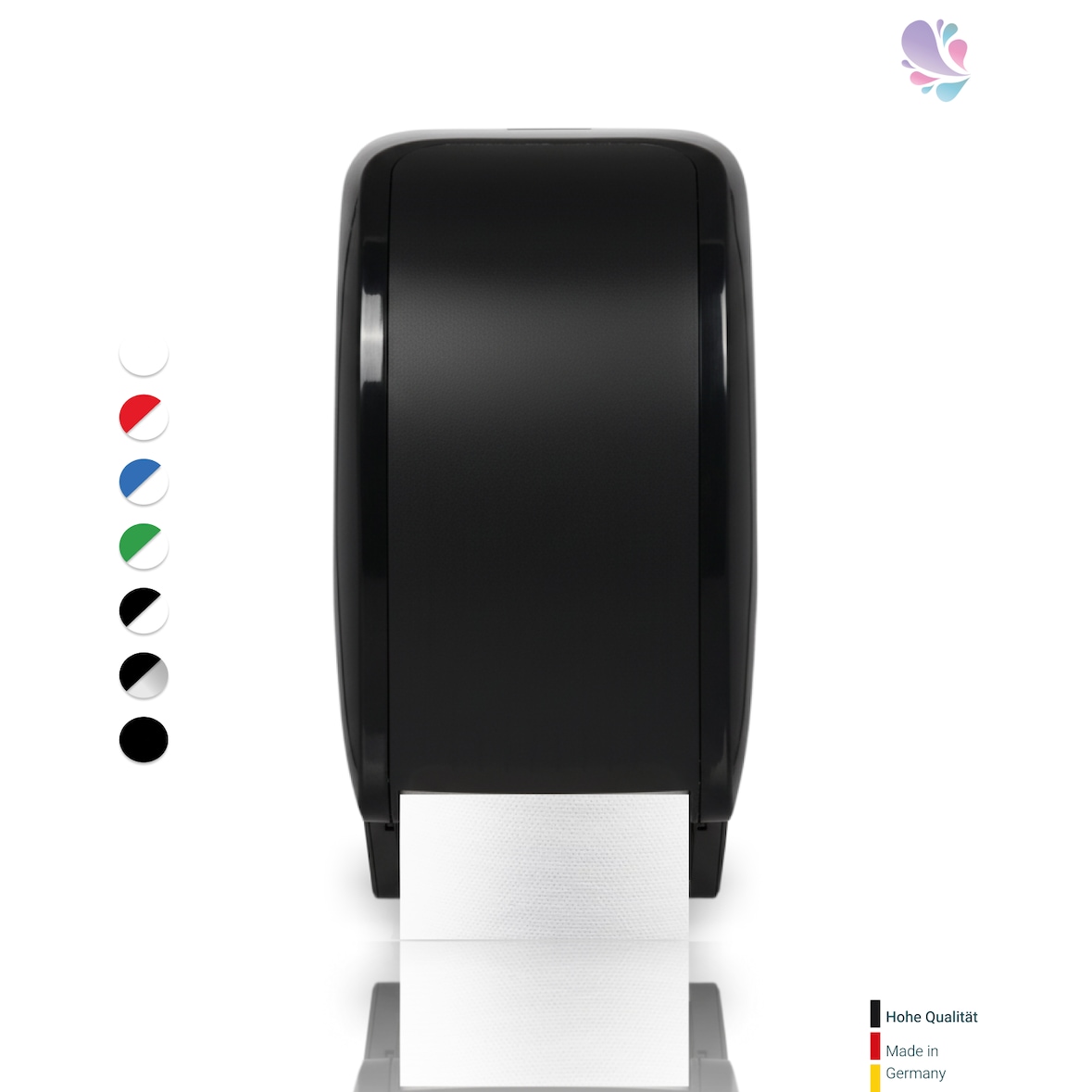 Toilettenpapierspender Doppelrollen, Blanc Cosmos, unschlagbar ergiebig, abschließbar, autom. Rollenwechsel, Restrollenfunktion