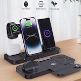 thumbnail of Chargeur Sans Fil 6 en 1 Pliable Rapide Pour Téléphones AirPods Et Montres Blanc YONIS