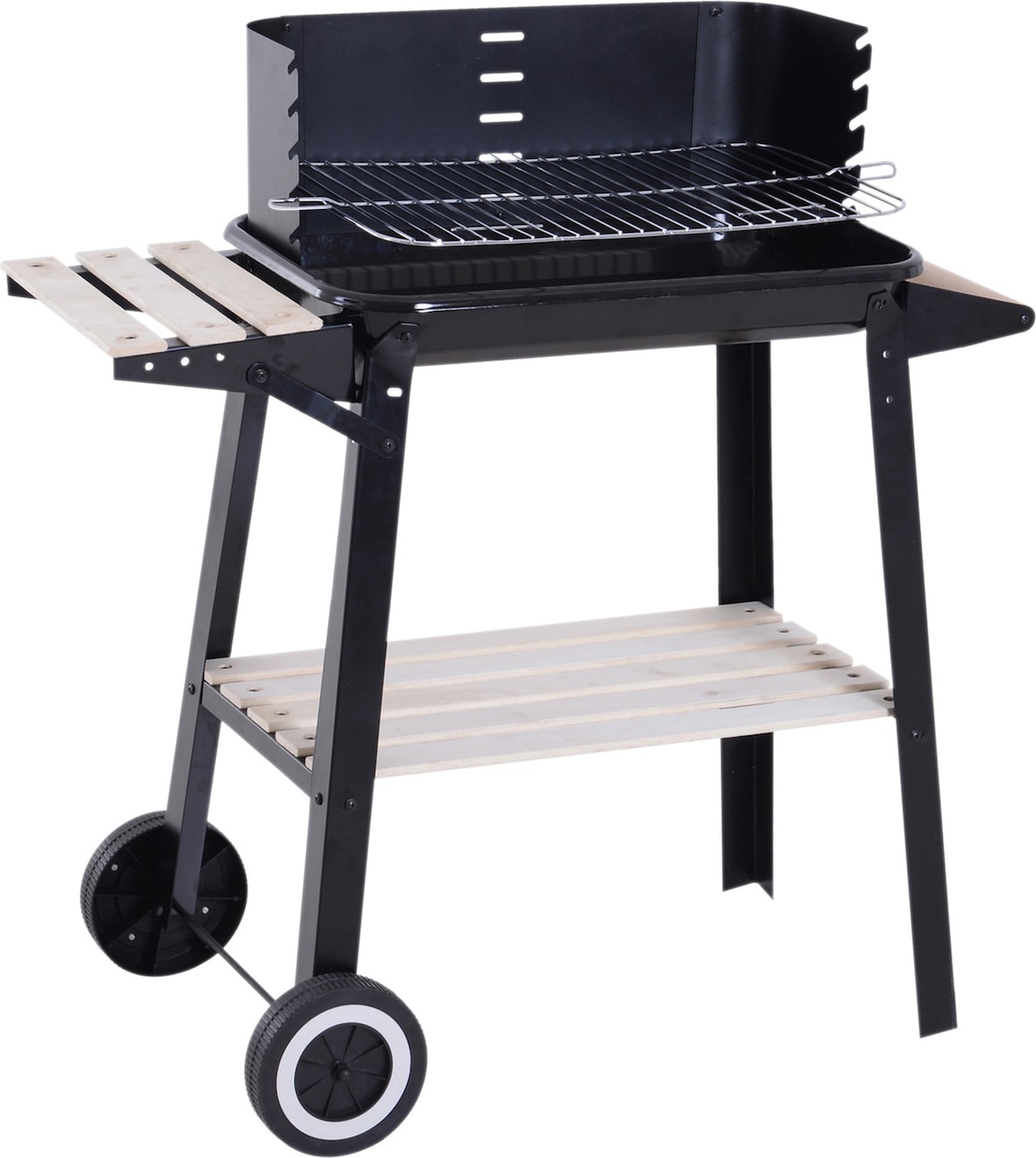 Barbacoa de Carbón con Ruedas Parrillas Asador BBQ de Picnic Altura de Parrillas