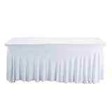 thumbnail of Mesa plegable de 180 cm con mantel blanco.