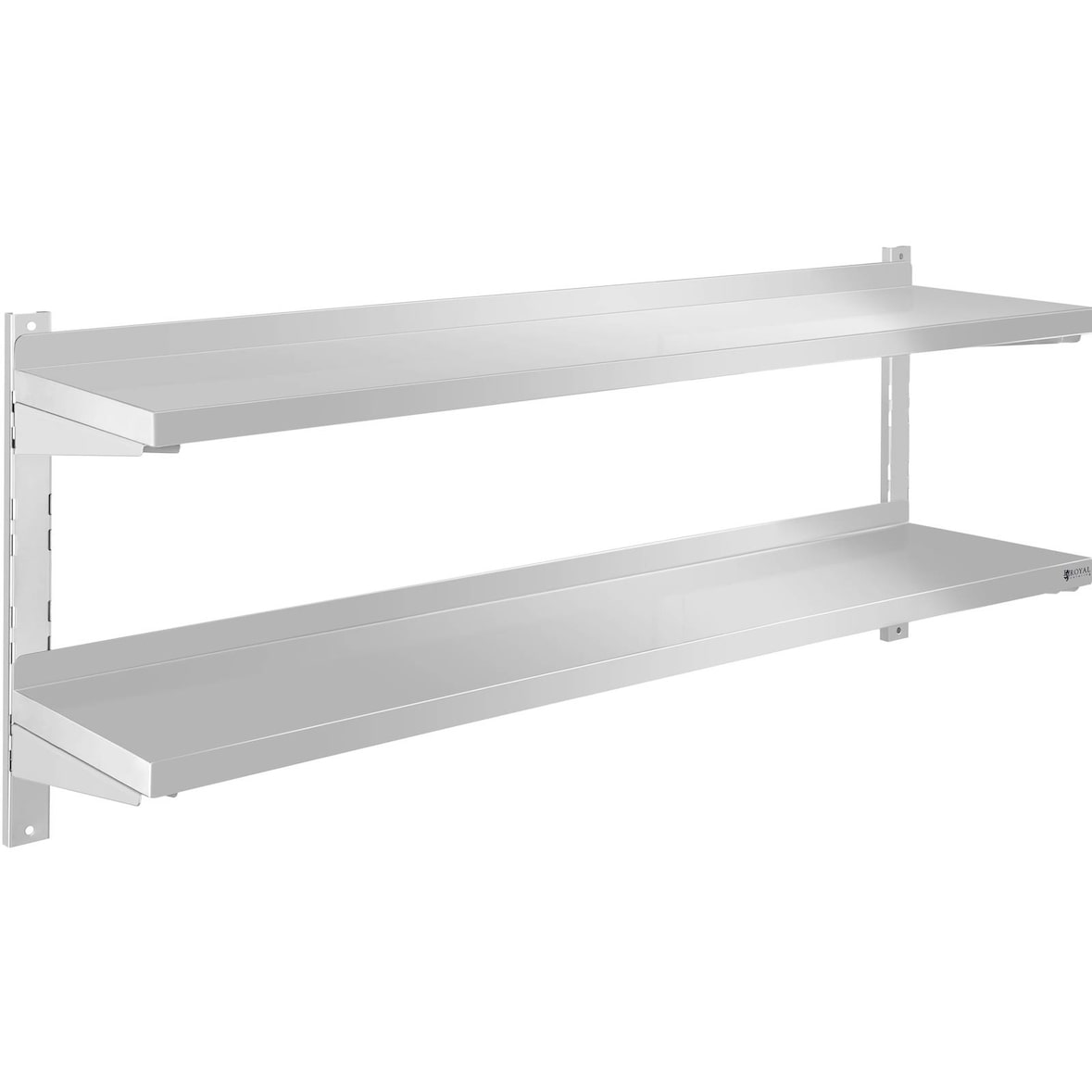 Royal Catering Estante de pared metálico - 2 baldas - 140 cm