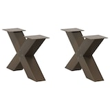 thumbnail of Helloshop26 - Set di 2 gambe robuste per tavolino da caffè a forma di X 60 x 30 cm con piedini regolabili design moderno acciaio 02_0057215