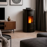 thumbnail of Luft-Pelletofen Flavia 15 kW Sannover Schwarz