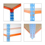 thumbnail of PROREGAL Étagère pour charges lourdes MULI | HxLxP 180x80x30cm | 5 étagères | Charge du compartiment 150kg | Bleu-Orange | Etagère de rangement