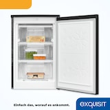 thumbnail of Exquisit Gefrierschrank GS81-051C schwarz | Nutzinhalt: 85 L | 4-Sterne-Gefrieren | Standgerät