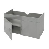 thumbnail of Waschbeckenunterschrank HWC-D16, Waschtischunterschrank Waschtisch Unterschrank Badmöbel, hochglanz 90cm ~ grau
