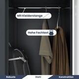 thumbnail of Umkleideschrank Spind OSLO - 4 Abteile mit Lüftungsschlitze | Umkleidespind Metall Schließfachschrank Garderobenspind, 185x80x45cm Anthrazit-Weiß