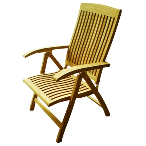 Premium Teak Gartenstuhl 5-fach verstellbar Gartenmöbel Stuhl Teakstuhl Elegant