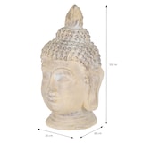 thumbnail of ECD Germany Buddha Kopf Figur 55 cm Beige Grau Polyresin Kunststein Statue Skulptur Feng Shui Gartenfigur Asien Deko