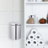 thumbnail of Relaxdays Kosmetikeimer, Wandmontage, Hygieneeimer 3l, Inneneimer herausnehmbar, HxBxT: 25 x 17 x 22 cm, silber/schwarz