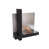 thumbnail of Cheminée à l'éthanol en verre et acier inox noir
