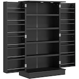 thumbnail of HOMCOM armario de cocina armario despensa cocina con 2 puertas y 16 estantes alacena moderna con estantes ajustables 60x30x104 cm negro