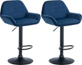 thumbnail of Décoshop26 - Set aus 2 Barhockern mit Fuß- und Armlehnen in blauem Samt schwarzes Metall-Trompetengestell 10_0006744
