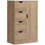 thumbnail of Armario de Salón con 4 Cajones 1 Puerta y Estante Interior Mueble Auxiliar de Almacenaje Multiusos para Baño Dormitorio Comedor 54x29x83 cm