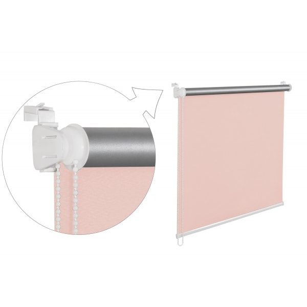 Thermorollo Verdunklungsrollo 45x150 cm rosa Fensterrollo mit Thermobeschichtung  100% Abdunklung in
