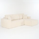 thumbnail of Modulares Ecksofa L Form Cord Beige 235x128x60 cm mit Chaiselongue für 2 Personen, vakuumverpackt, inklusive 2 Kissen, platzsparend